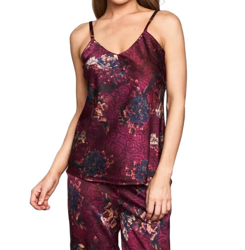 NEW PAPARAZZI verona reversible camisole in burgundy multi
